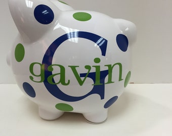 Personalized Piggy Bank-Piggy Bank-Children's Piggy Bank-Monogrammed Piggy Bank- Custom Piggy Bank-Boys Piggy Bank