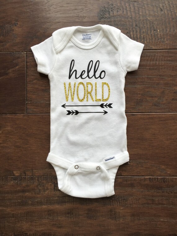  Hello World Onesie  Newborn Onesie  Baby Boy Girl by 