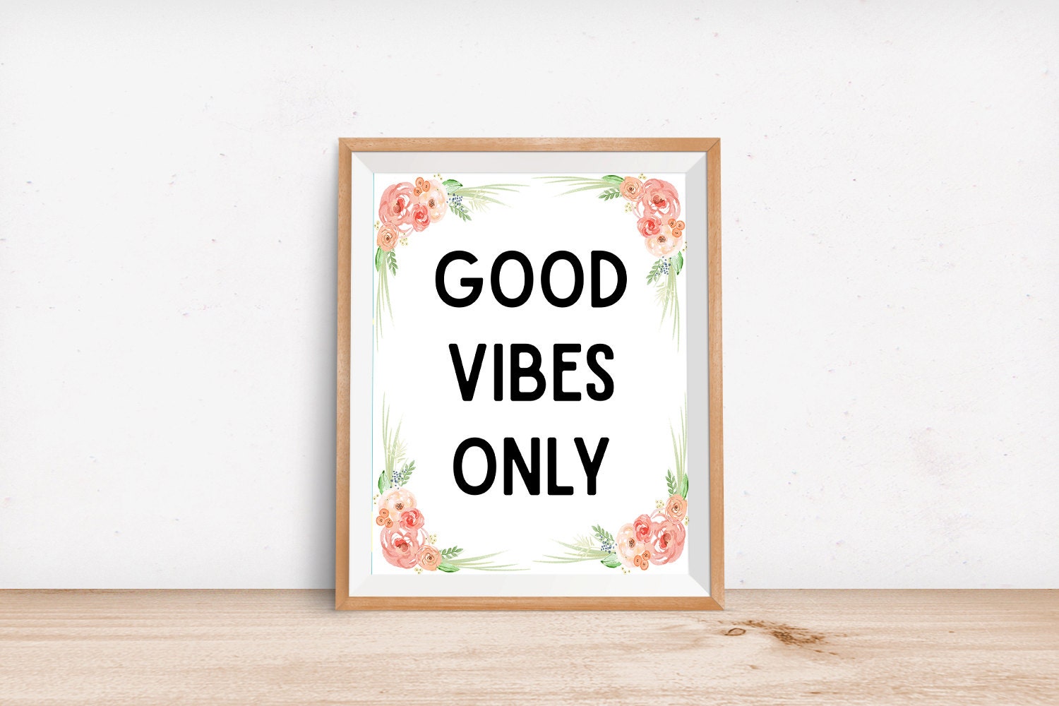 Good Vibes Only Inspirational Quote Boho Wall by ...