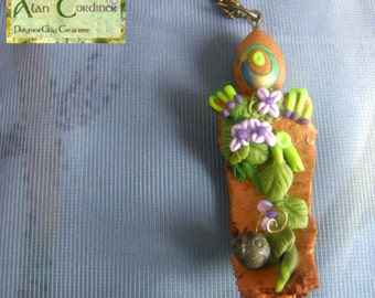 Alien Pendant, Polymer Clay Pendant, Polymer Clay Necklace, Organic Pendant, Pendant Necklace