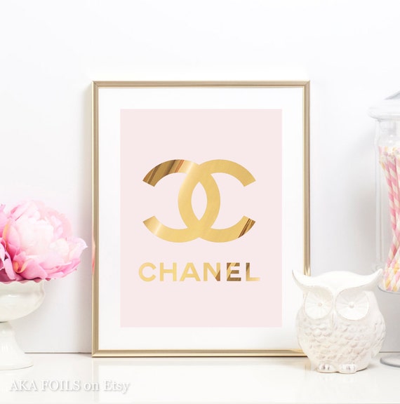 Coco Chanel Poster Real Gold Foil Chanel Print Coco Chanel