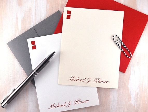 Personalized Mens Stationery Set Masculine Stationary