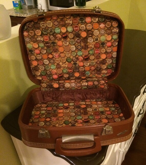 Upcycled small suitcase by SweetRiverRedoux on Etsy
