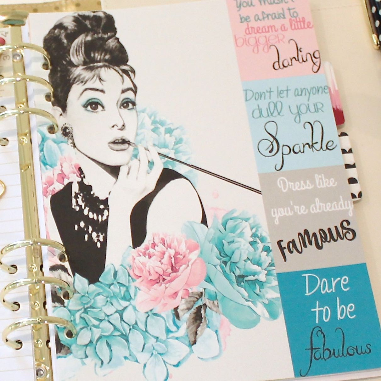 Glam Girl Planner Dashboard Fashion Girl With Quotes A5