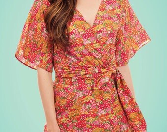 Kimono inspired Etsy Dress kimono pattern runway sewing short sleeved