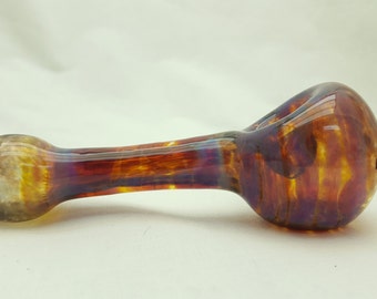 Amber Purple Glass Spoon Tobacco Pipe