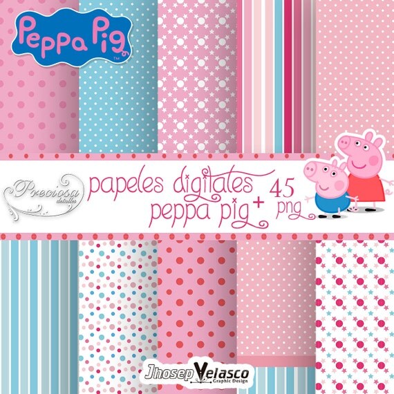 Digital paper kit Peppa Pig Clipart