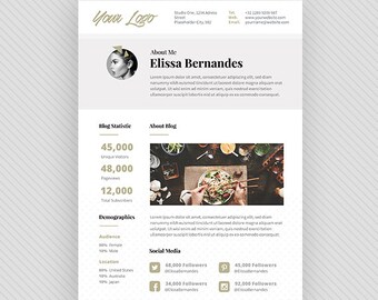 3 Page Blog Media Kit Template - Press Kit Template