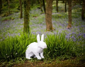 Easter Bunny Rabbit papercraft Template. Giant size