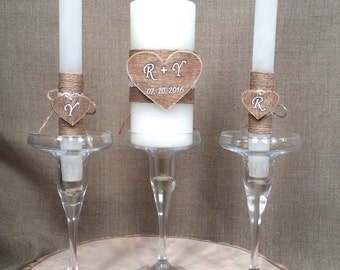 Blue Unity Candles Unity Candle Set Wedding Unity Candles
