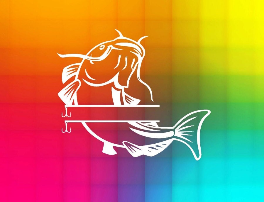 Download catfish fishing svg split monogram catfish design svg files