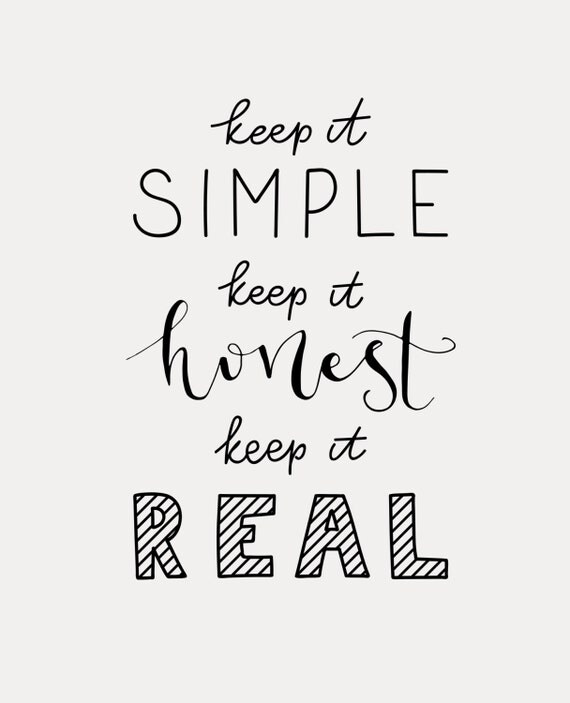 Items similar to Typography Print, Keep It Simple, Keep It Honest, Keep ...