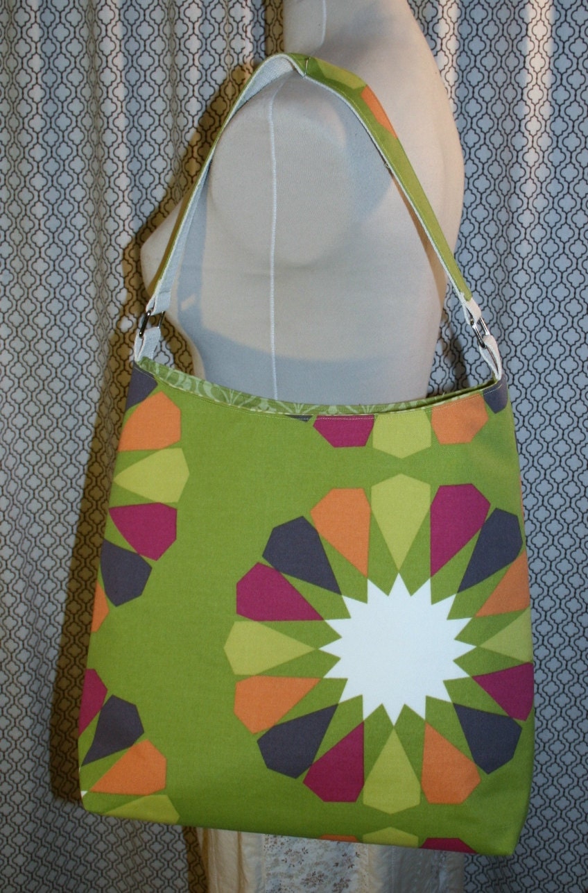 Large Green Fabric Tote Bag Commuter Bag Fabric Work Tote