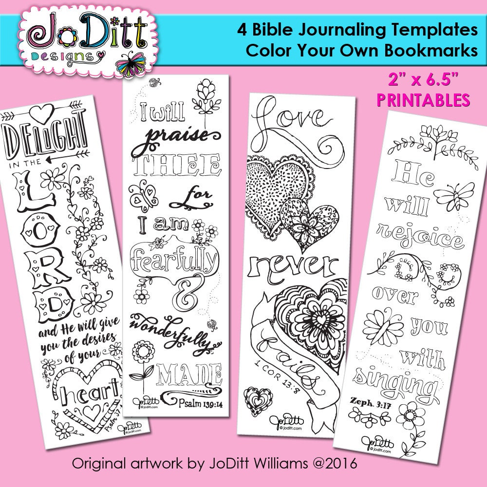 4 bible journaling templates bible verse bookmark coloring