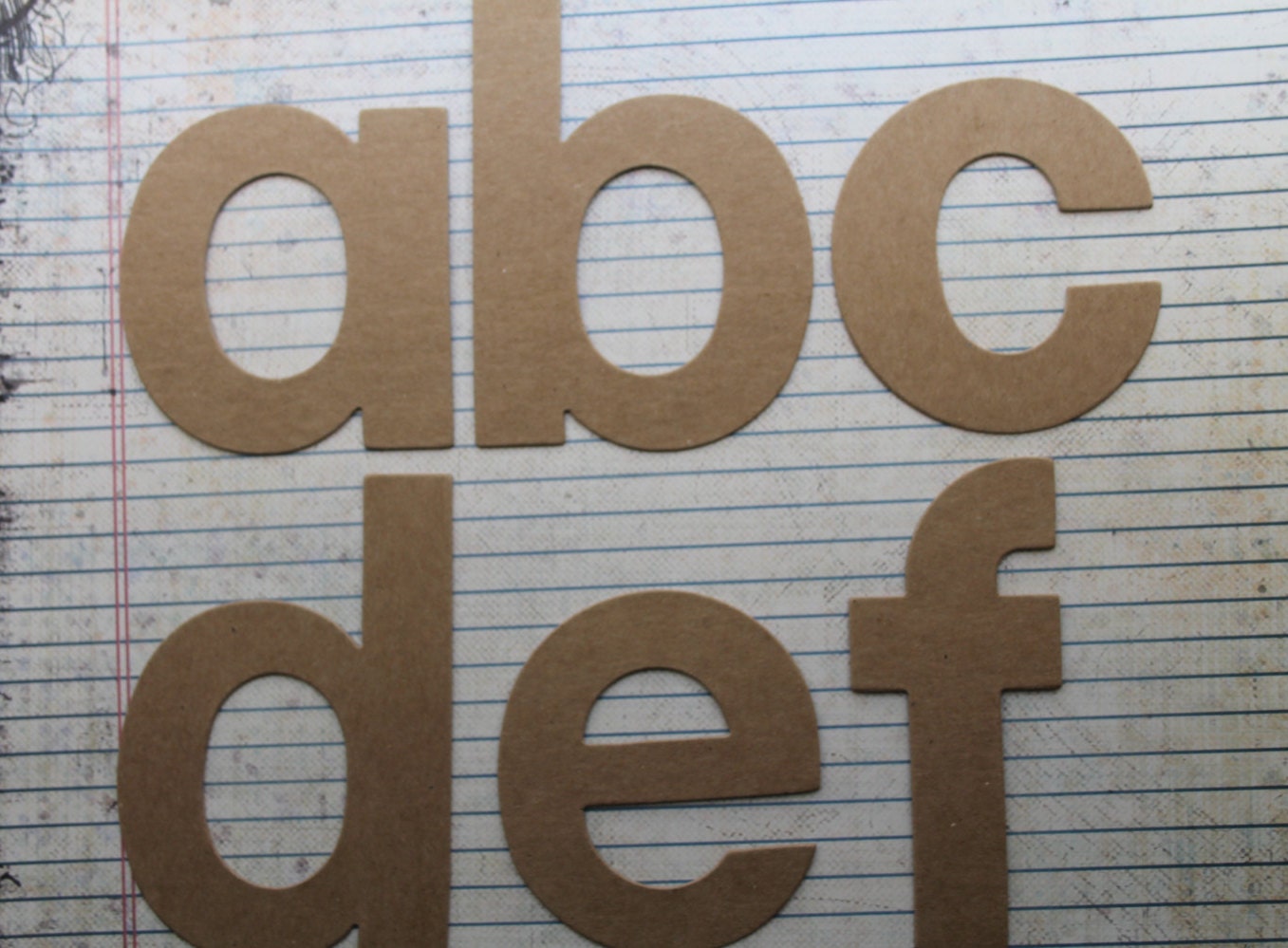 4 inch chipboard BLOCK lowercase unfinished/raw alphabet