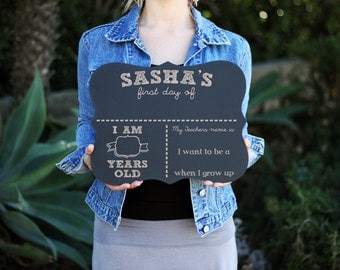 1st day of school Chalkboard Sign, Back to School Chalkboard Sign, Engraved Chalkboard Sign, Back to School, Teacher Gift --27935-C001-000