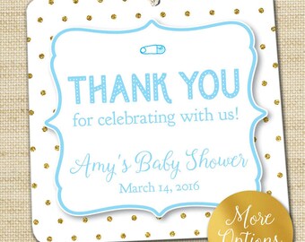 Baby Shower Favor Tags, Glitter Polka Dots, Sprinkle Baby Shower Gift Tags, Custom Tags, Gender Neutral Party Favor Tags