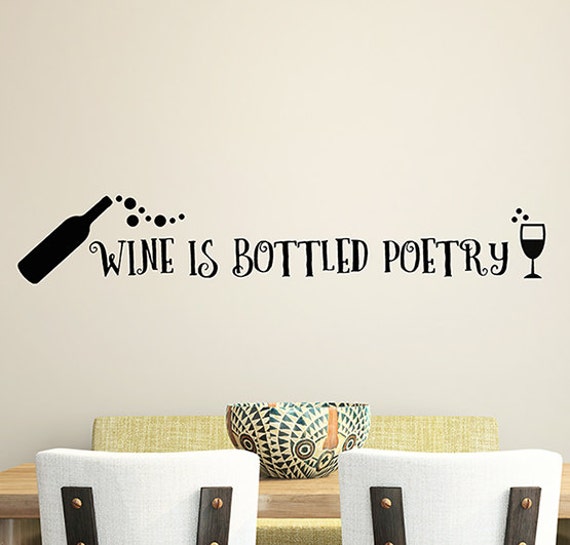 Wine Decor Wine Quote Wall Decal Words Gift for Wine