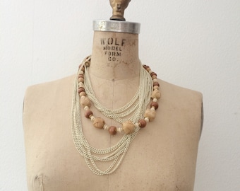 70s chain necklace / bamboo necklace / Texture Study necklace