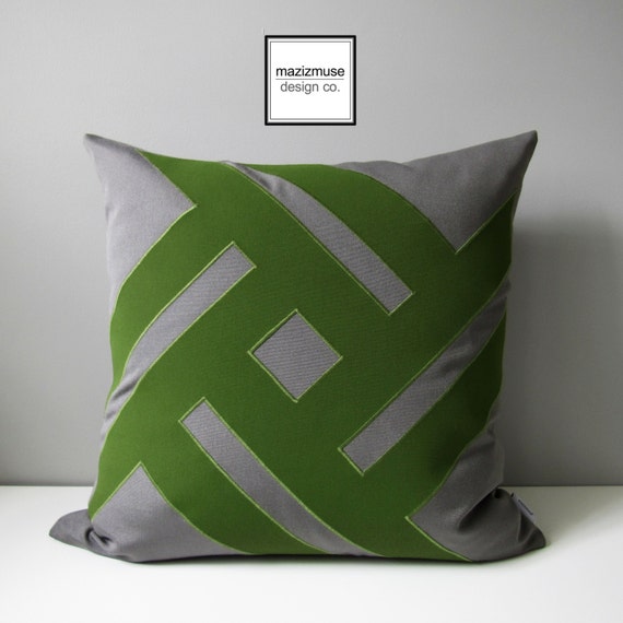 Grey Olive  Green  Outdoor  Pillow Cover Decorative Pillow