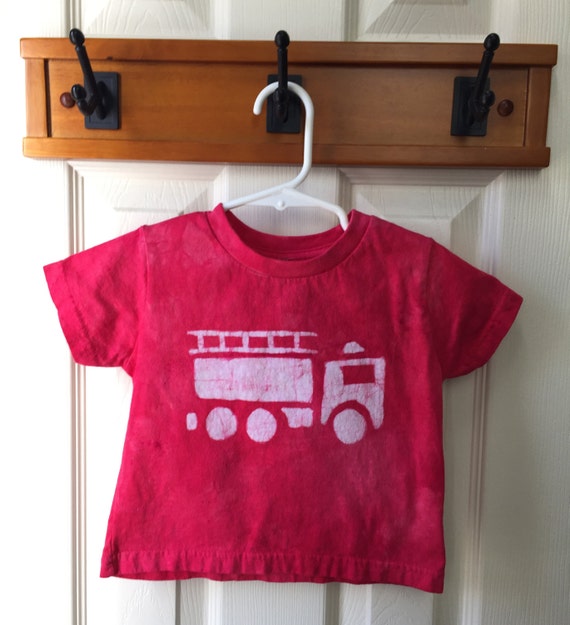 Kids Fire Truck Shirt 3T Red Fire Truck Shirt by peacebabybatiks