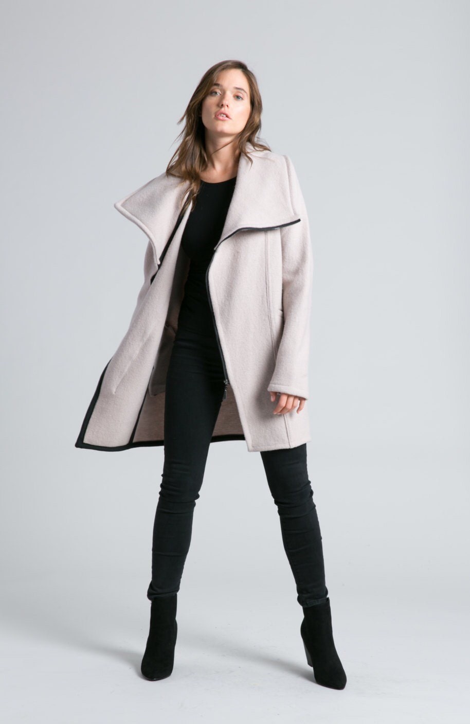 asymmetrical sweater coat