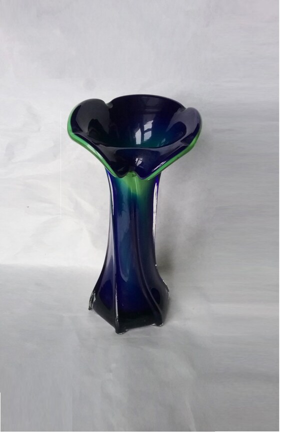 Vintage Murano Fluted Shape Glass Vase Jack In the Pulpit