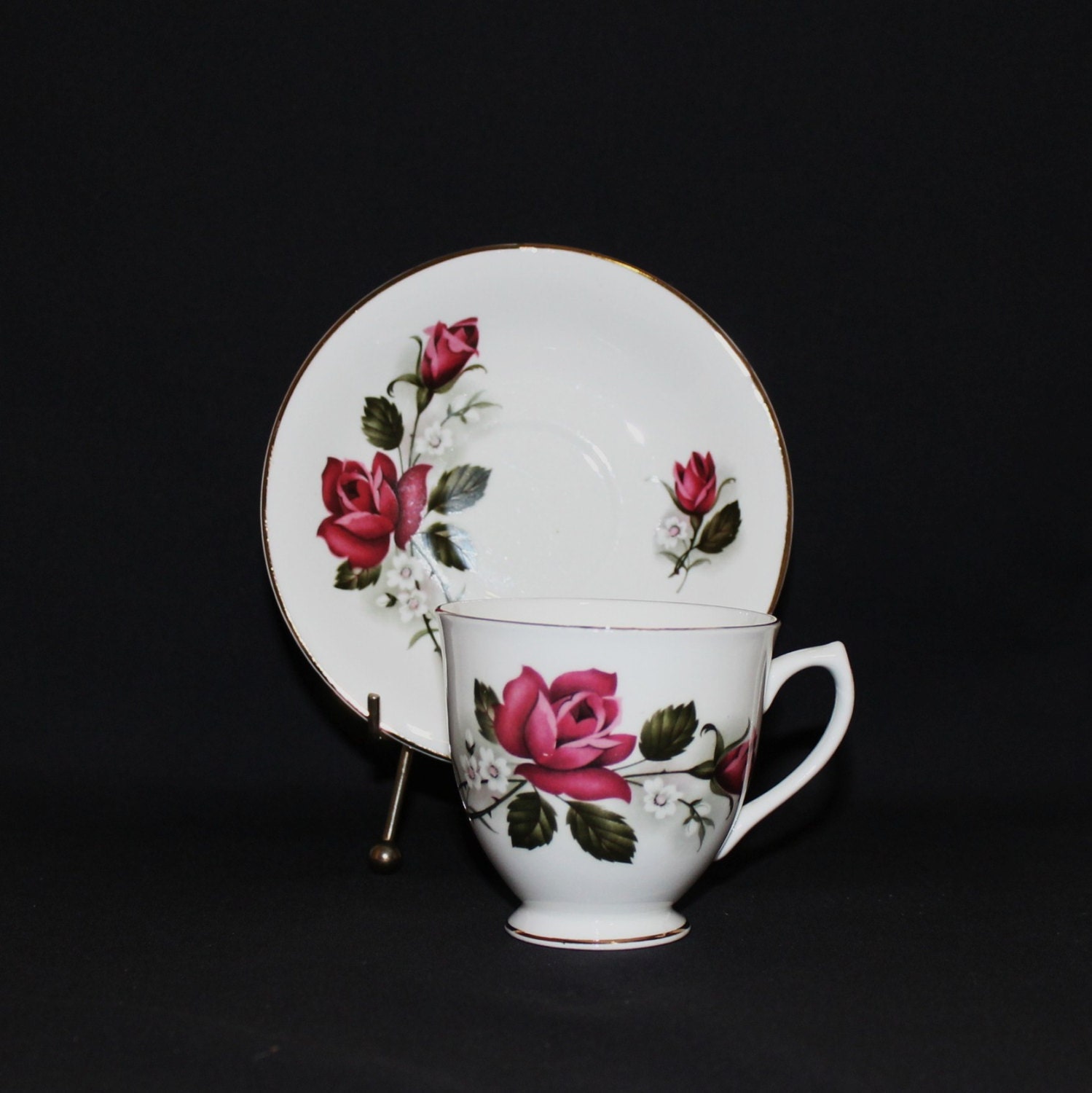 Royal Kent Red Rose Tea Cup and Saucer 2831