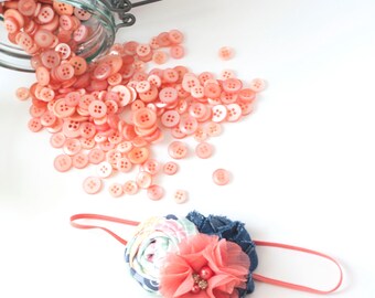 Denim Delight- denim chiffon and rosette headband
