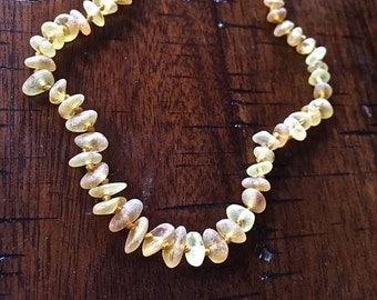 Raw Baltic Amber Teething Necklace - Honey. Unpolished.