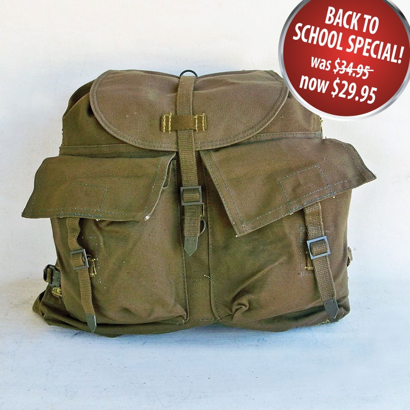 Vintage Army Surplus Backpack Rucksack Heavy by leapinglemming