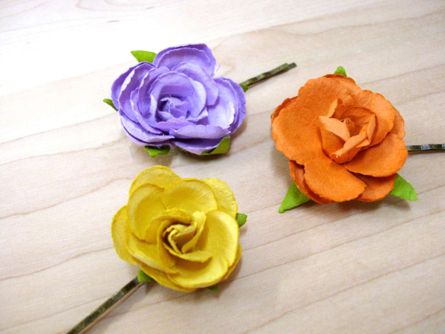 Flower Bobby Pins Hair Flowers Wedding Hair Decor by CharmAccents