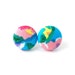Bright button earrings - colorful fabric earrings - rainbow stud earrings - gift for girlfriend - blue yellow pink green