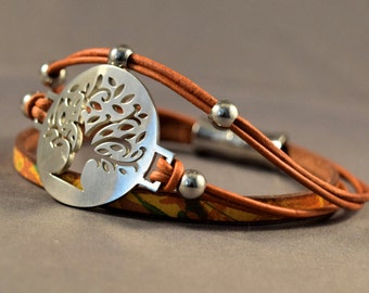Leather Bracelet-Charm Bracelet-Tree of Life Charm Bracelet-Women Bracelet-Gifts-Friendship Bracelet-Friendship Gifts-Wrist Women Bracelet
