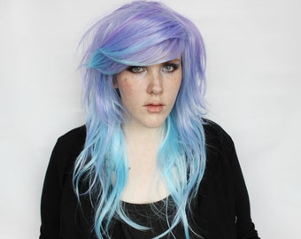 SALE Purple Blue Wig | Pastel Scene Emo wig | Long Wavy Wig | Cosplay Indie Hipster wig | Planetary Alignment