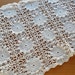 Long Crocheted Runner, White Vintage Table Runner, 32 x 12 Hand Made Crochet Runner