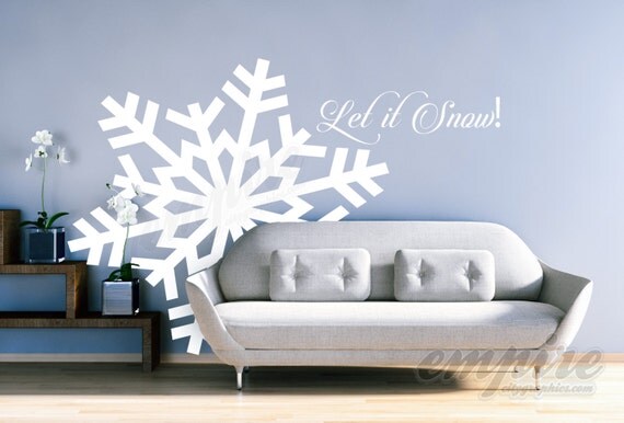 Large Snowflake Decals, Giant snowflakes, Holiday decals, Let it Snow decal, Frozen decals, snow wall decals, Let it go decals, Frozen decor