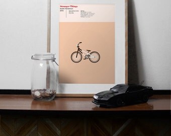 Stranger Things Print - Dustin Henderson, Movie Poster, A4 Illustration Print, Minimal Movie Poster, Bike, Stranger Things Poster, minimal