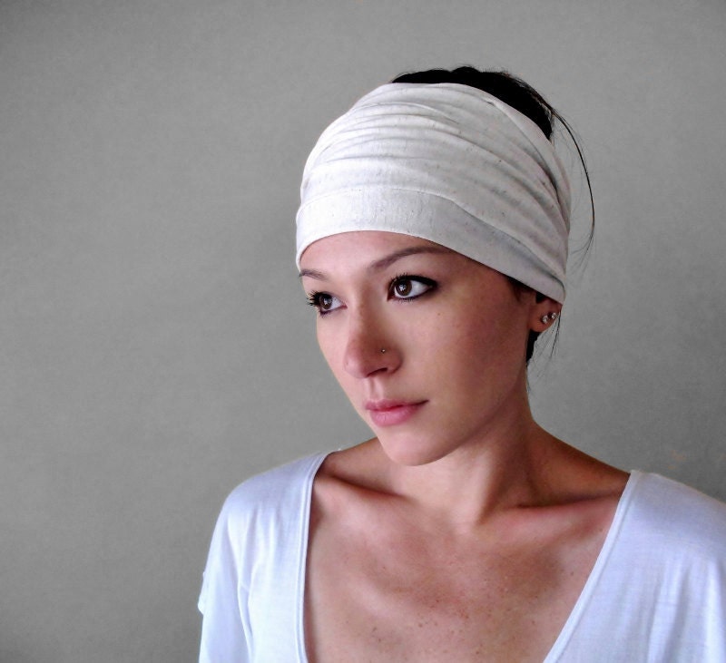 IVORY Yoga Head Scarf Yoga Hair wrap EcoShag Workout by EcoShag