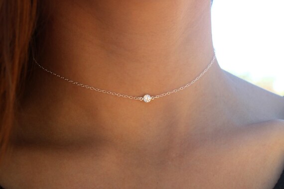Collier ras de cou en argent sterling Collier ras de cou