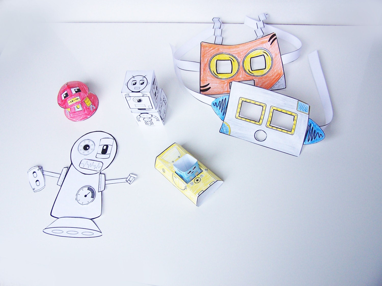 Printable Robot Craft Pack Set of 5 robot printable crafts