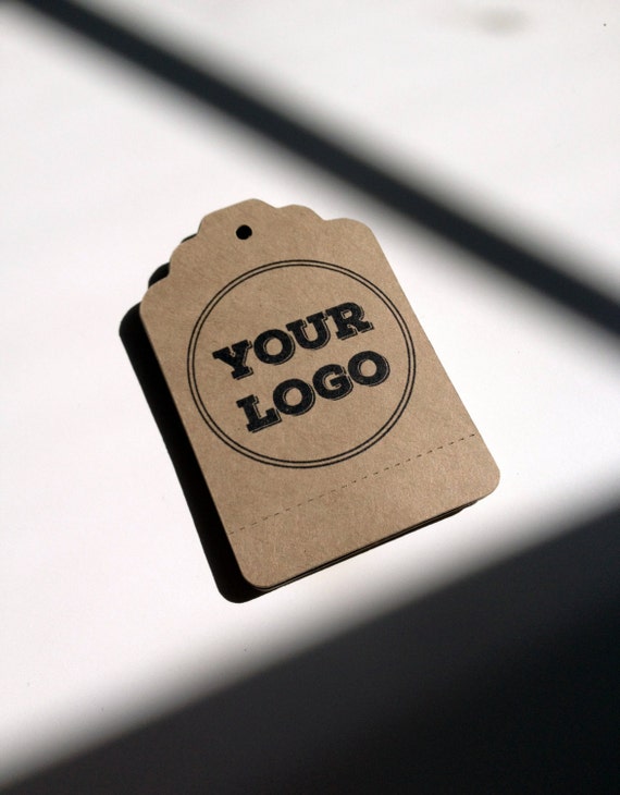 Perforated Tags Personalized with Your Logo or Custom Design - 50 Kraft Paper Brown Bag - Includes Printing - Wholesale Welcome Il_570xn