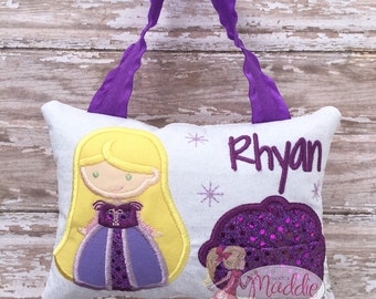 Girls Tooth Fairy Pillow, Tooth Fairy Pillow, Princess Tooth Fairy Pillow, Keepsake, Tooth Fairy Pillow Girl, Birthday Gift, Personalized