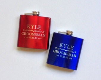 Groomsmen Gift, Engraved Hip Flask,Groomsmen Flask, Custom Flask, Best Mans Gift, Bridal Party, Wedding Party Gift