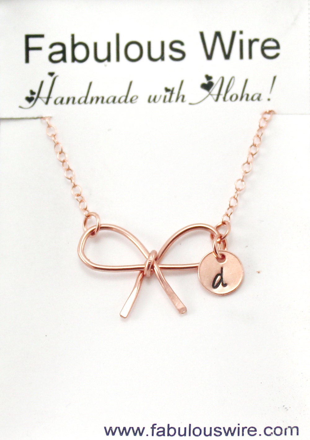 Rose Gold Bow Tie Necklace