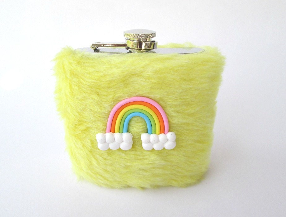 Cute Flask for Women Girly Liquor Hip Flask for her Furry