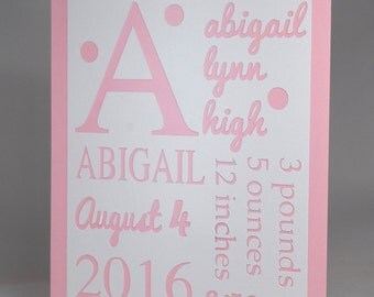Baby Subway Art, Nursery Decor, New Baby Gift