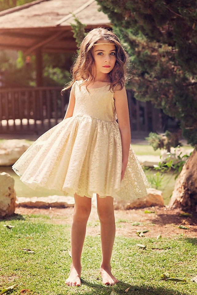 Flower Girl dress Gold Flower Girl dress Gold Lace Flower