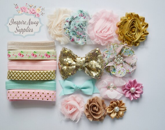 shabby chic headband kit make 12 diy headbands baby shower headband kit diy baby headbands shabby chic headband kit make 12 diy headbands baby shower headband kit diy baby headbands