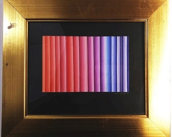 Signed and Framed Fiber Geometric Art